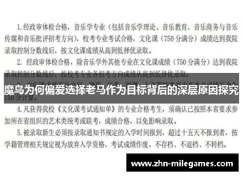 魔鸟为何偏爱选择老马作为目标背后的深层原因探究